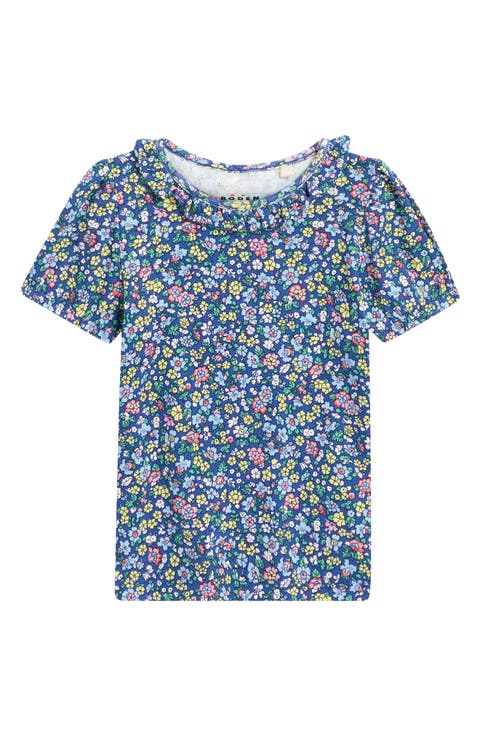Kids' Short Sleeve Ruffle Pointelle Top (Toddler, Little Kid & Big Kid)