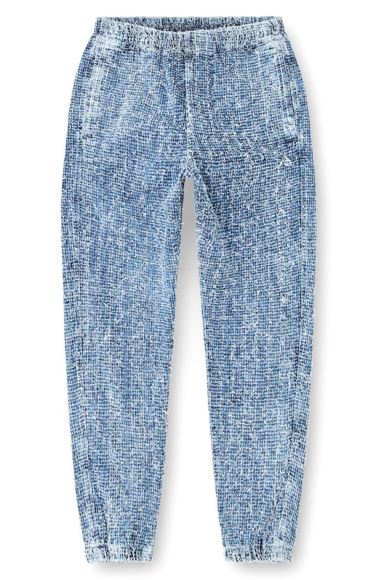 DIESEL<sup>®</sup> D-Labb-S Prince of Wales Print Bouclé Denim Joggers, Alternate, color, Denim