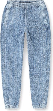 DIESEL® D-Labb-S Prince of Wales Print Bouclé Denim Joggers
