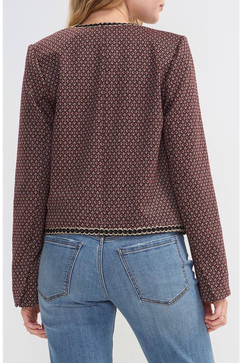 Gold Trim Jacquard Jacket, Alternate, color, DK OXBLD MULTI