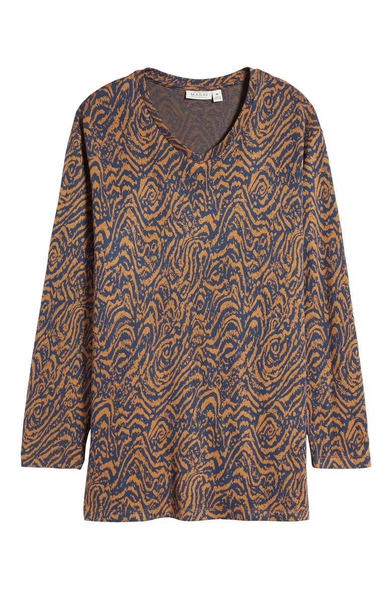 Brunulda Print Long Sleeve Top, Alternate, color, MOONLIT OCEAN