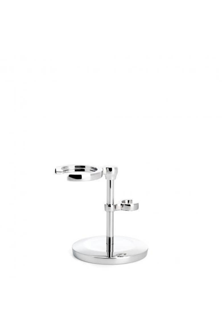 Traditional Series Chrome Safety Razor & Shaving Brush Stand, Main, color, Chrome