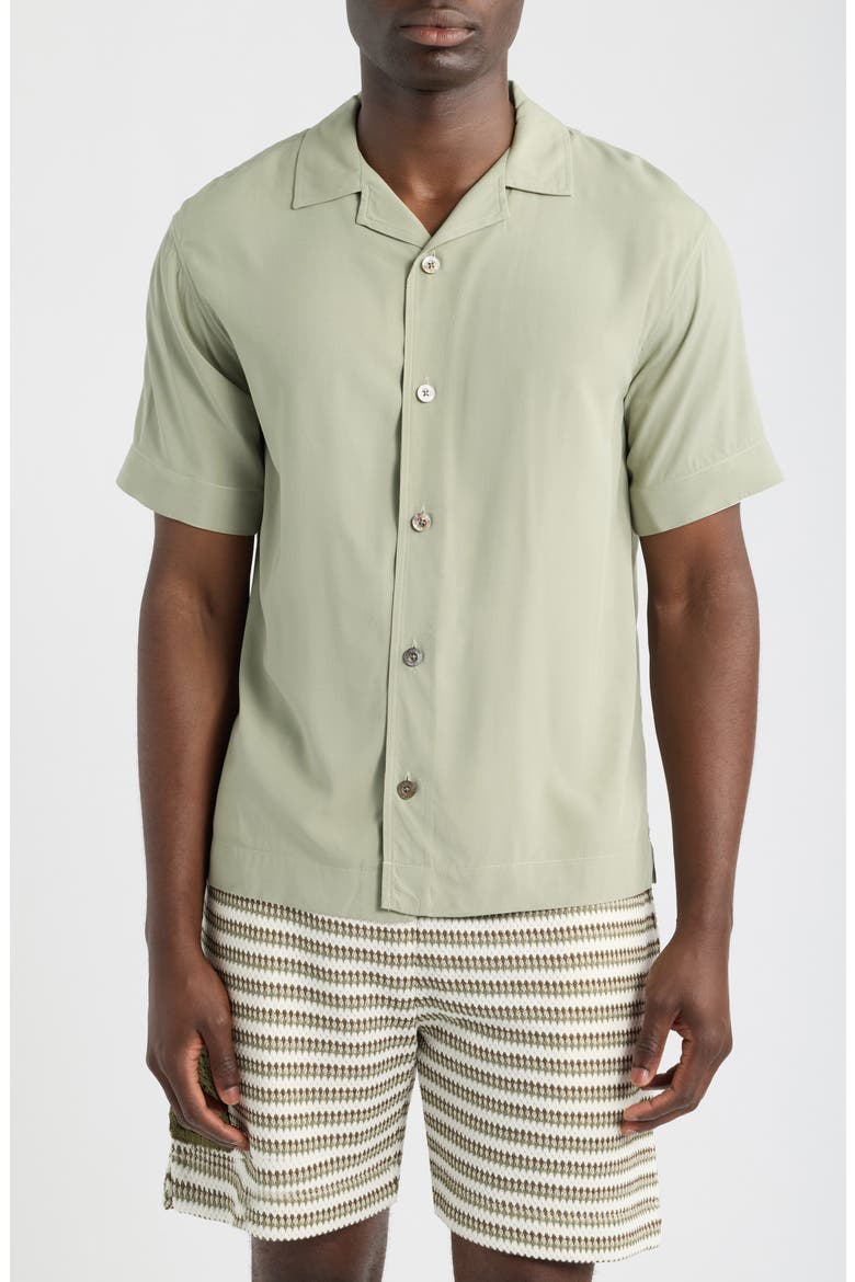 Valbonne Solid Camp Shirt, Main, color, SAGE- 16