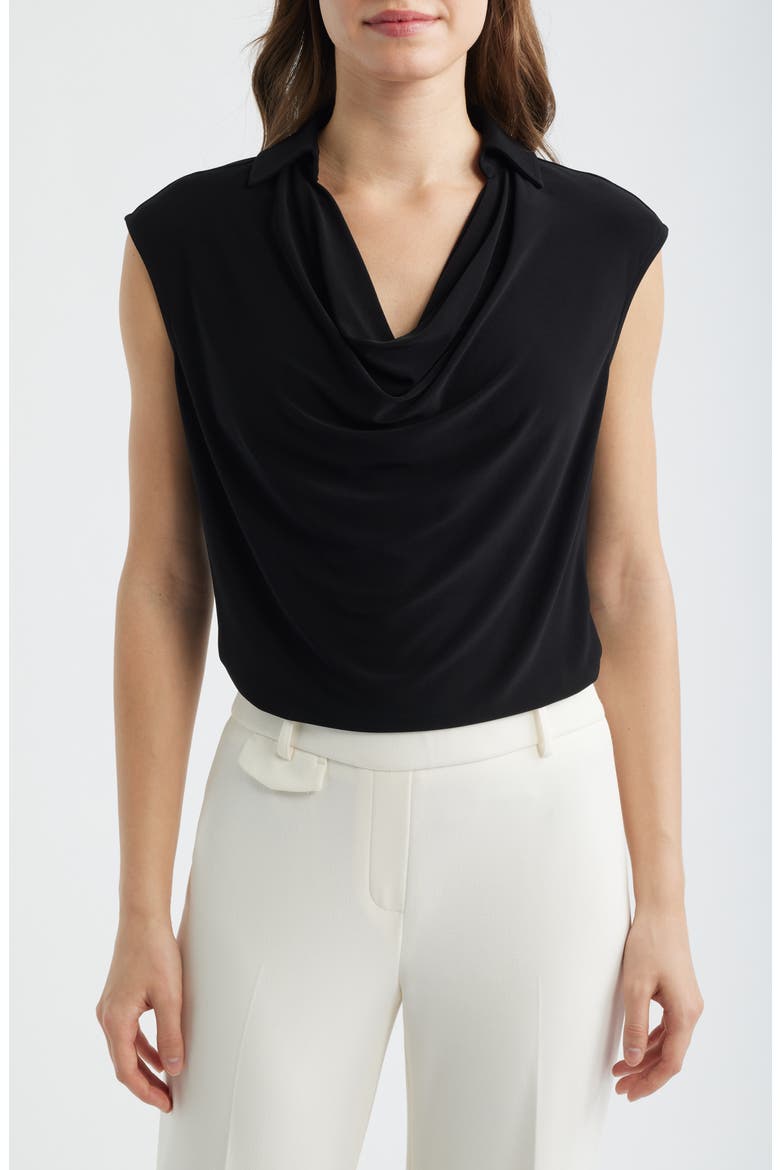 Cowl Neck Extended Shoulder Top, Main, color, ANNE BLACK