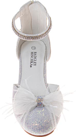 Kids' Mesh Bow Glitter Block Heel Sandal