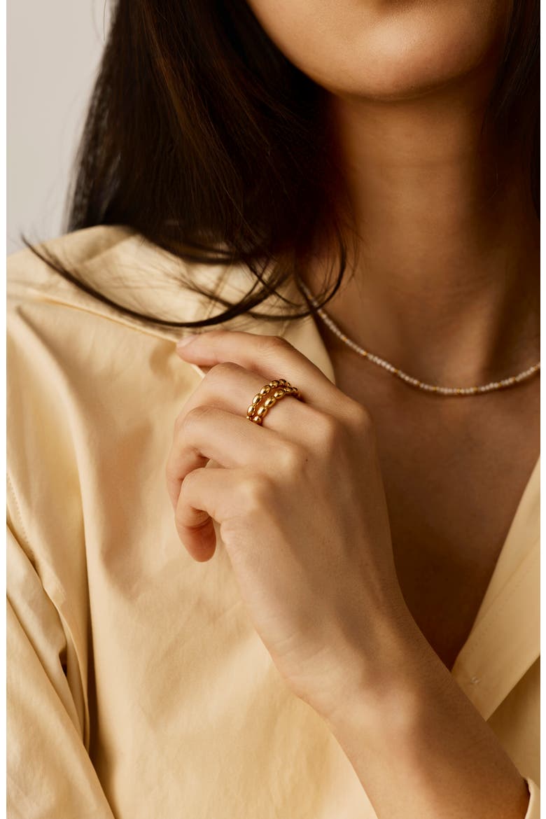 Molten Olive Stacking Ring, Alternate, color, GOLD