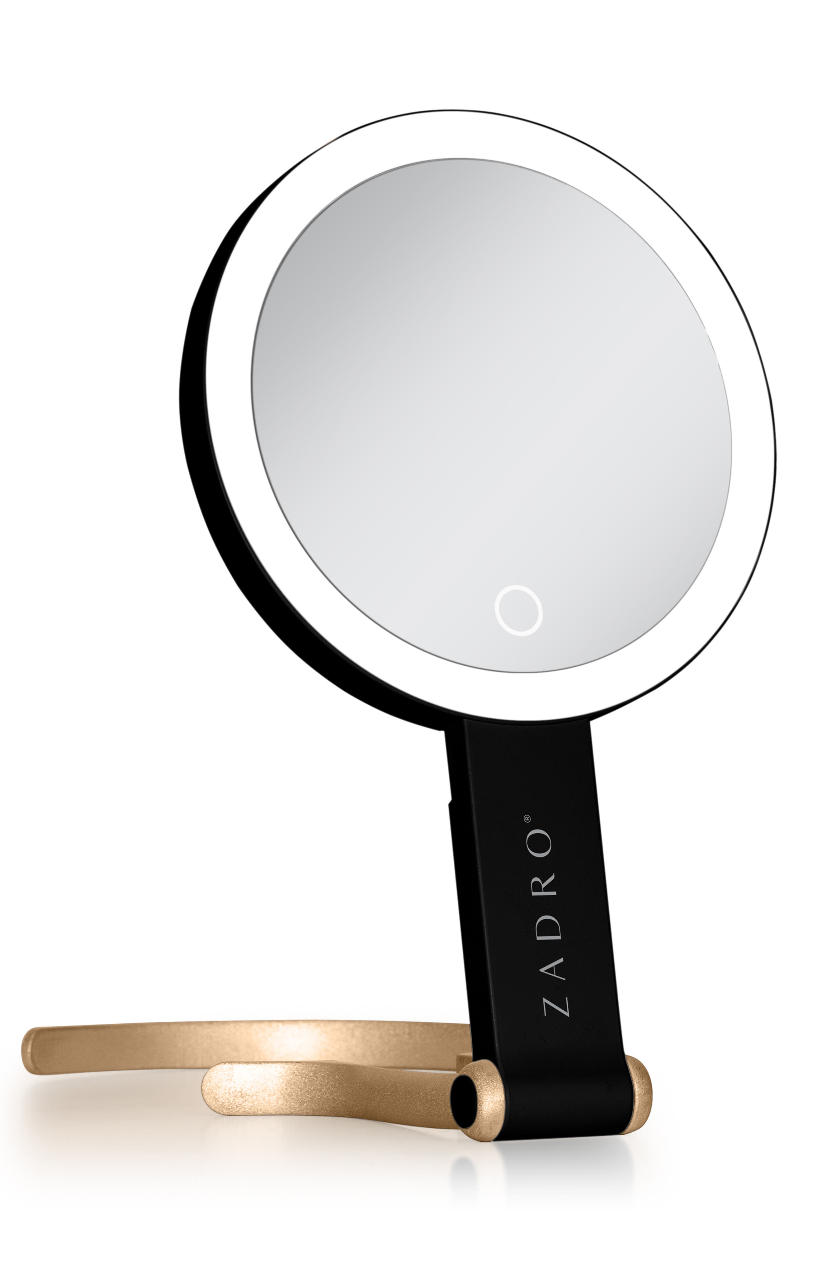 Zadro Multi-Position Lighted Travel Hand Mirror with 10X/1X Magnification