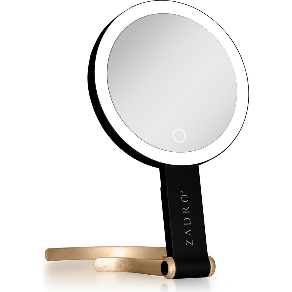 Zadro Multi-Position Lighted Travel Hand Mirror with 10X/1X Magnification