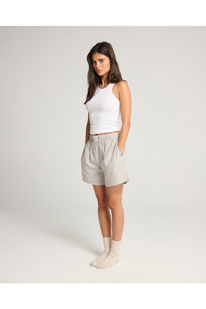 The Short PJ Set, Alternate, color, Dove Grey Stripe