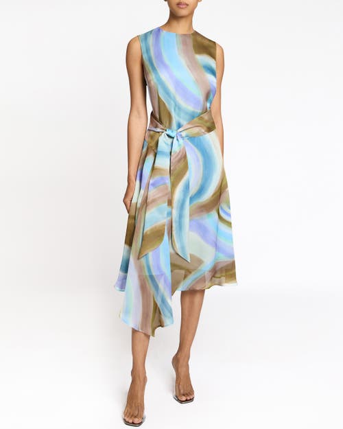 SANTORELLI SANTORELLI CECILIA SLEEVELESS MIDI DRESS WITH ASYMMETRICAL HEMLINE