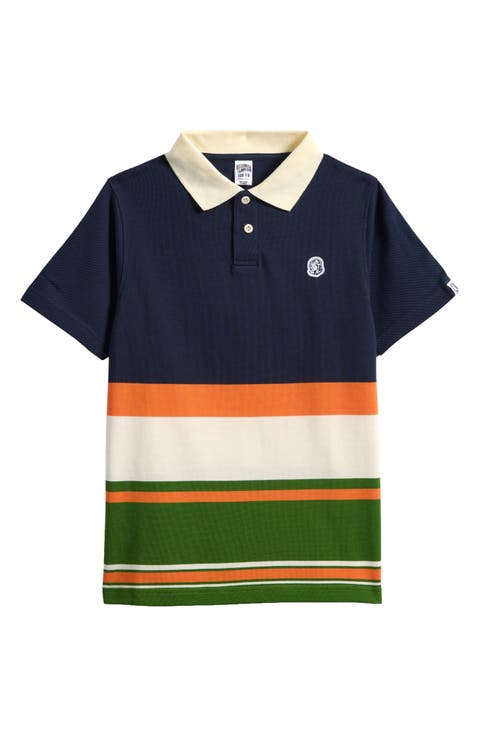 Kids' Runner Striped Cotton Piqué Polo