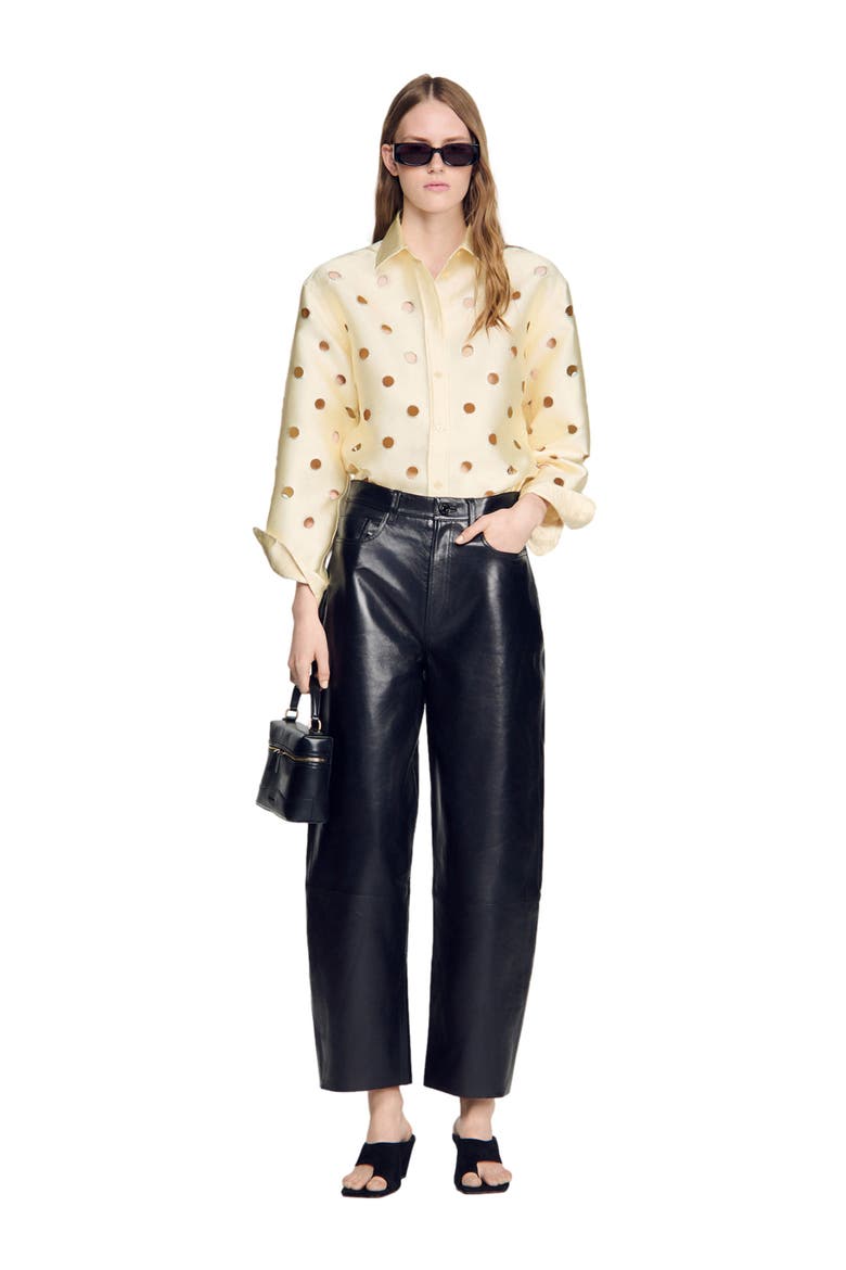 Openwork rhinestone shirt, Alternate, color, Vanilla