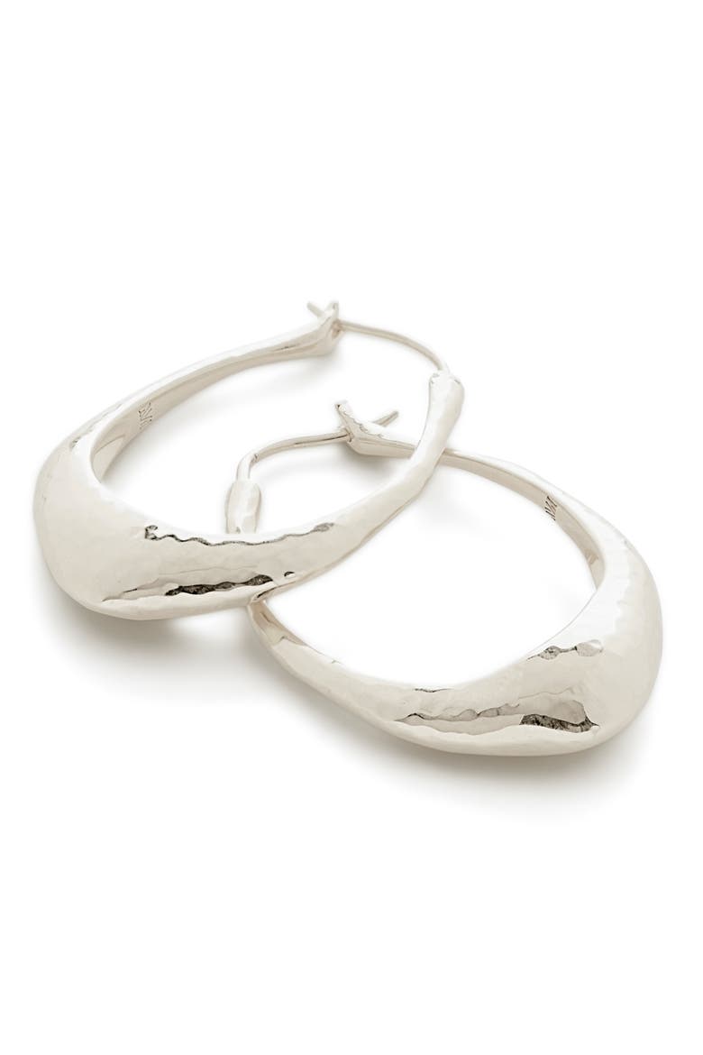 Deia Medium Hoop Earrings, Main, color, STERLING SILVER