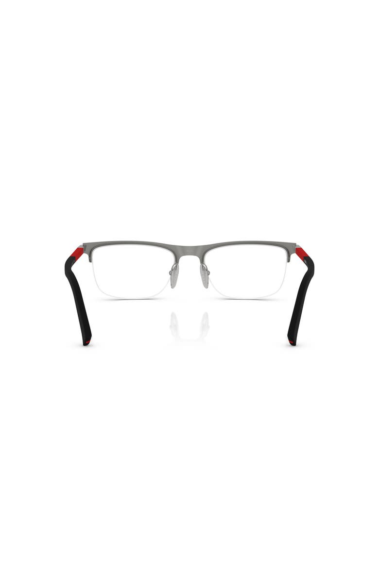 Prada Linea Rossa 53mm Rectangle optical glasses, Alternate, color, Silver