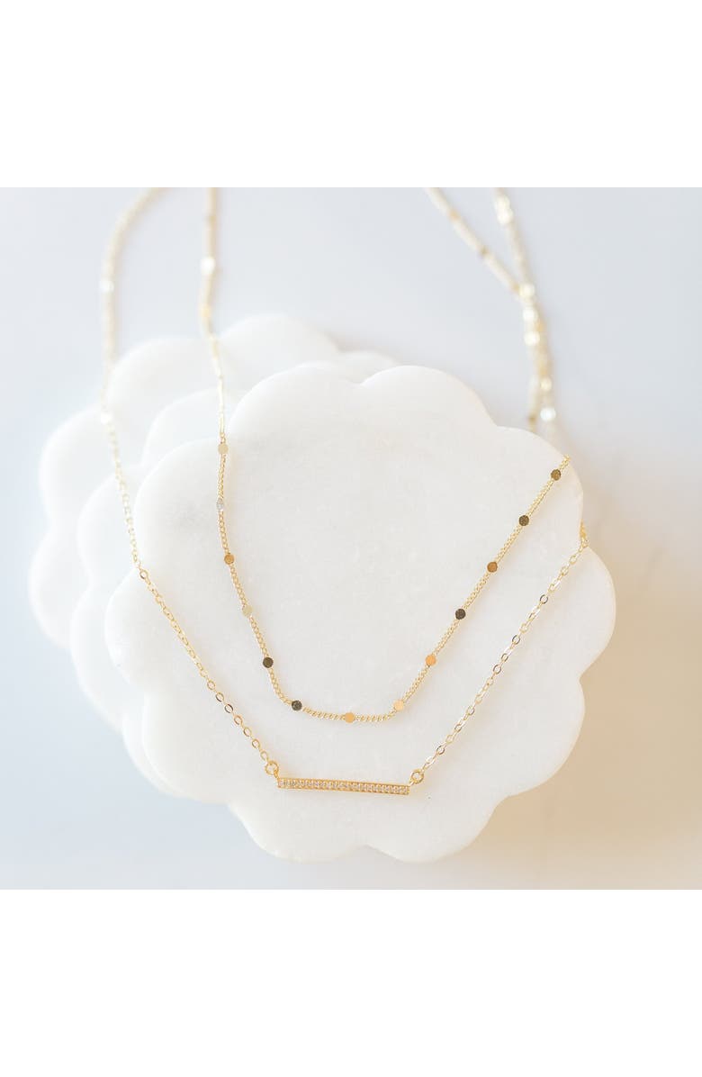 Ivy & Pearl Co. Golden Bar Minimalist Necklace, Alternate, color, Gold