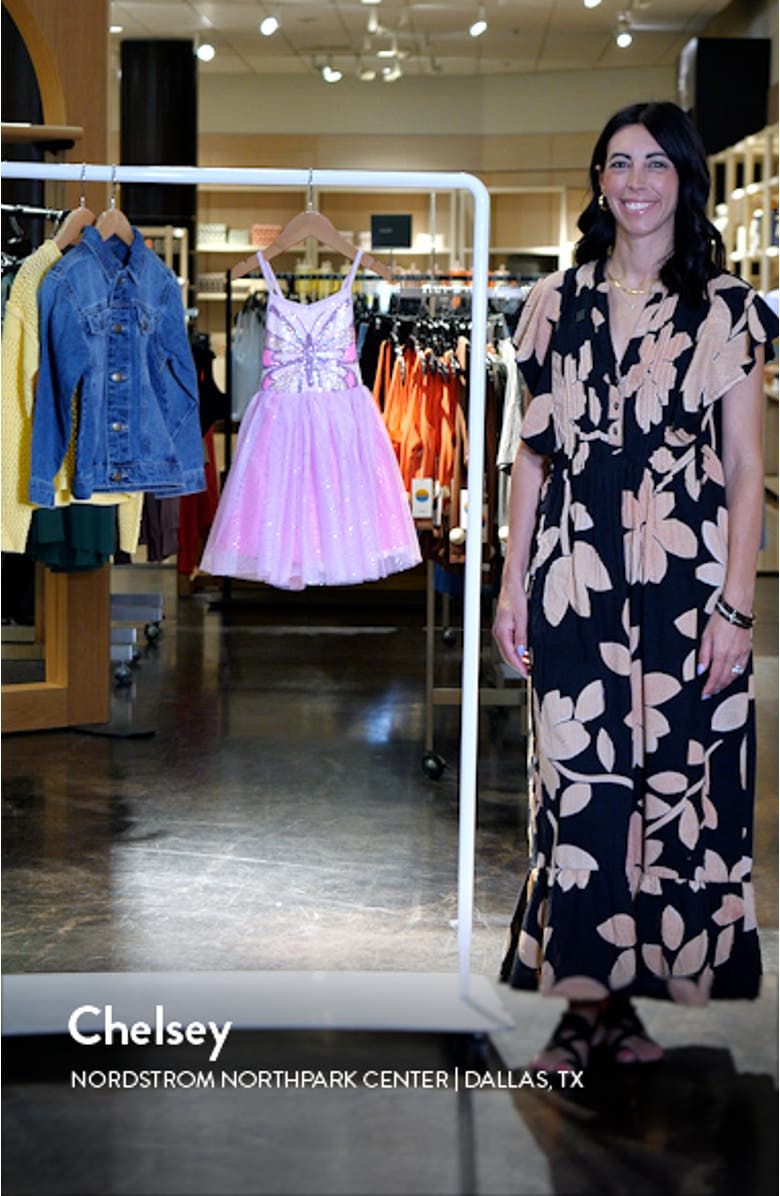 Kids' Sequin Butterfly Taffeta Dress, sales video thumbnail