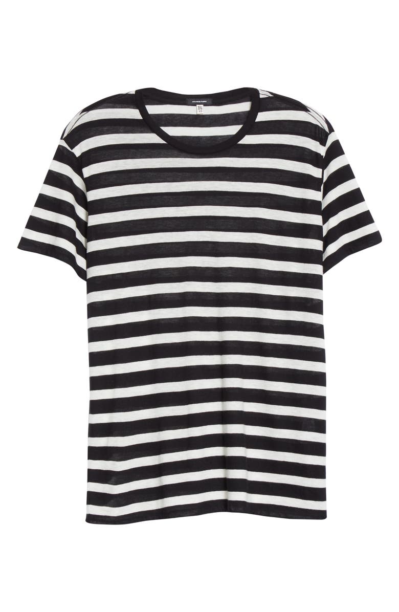 R13 Boy Stripe Cotton & Cashmere T-Shirt, Alternate, color,