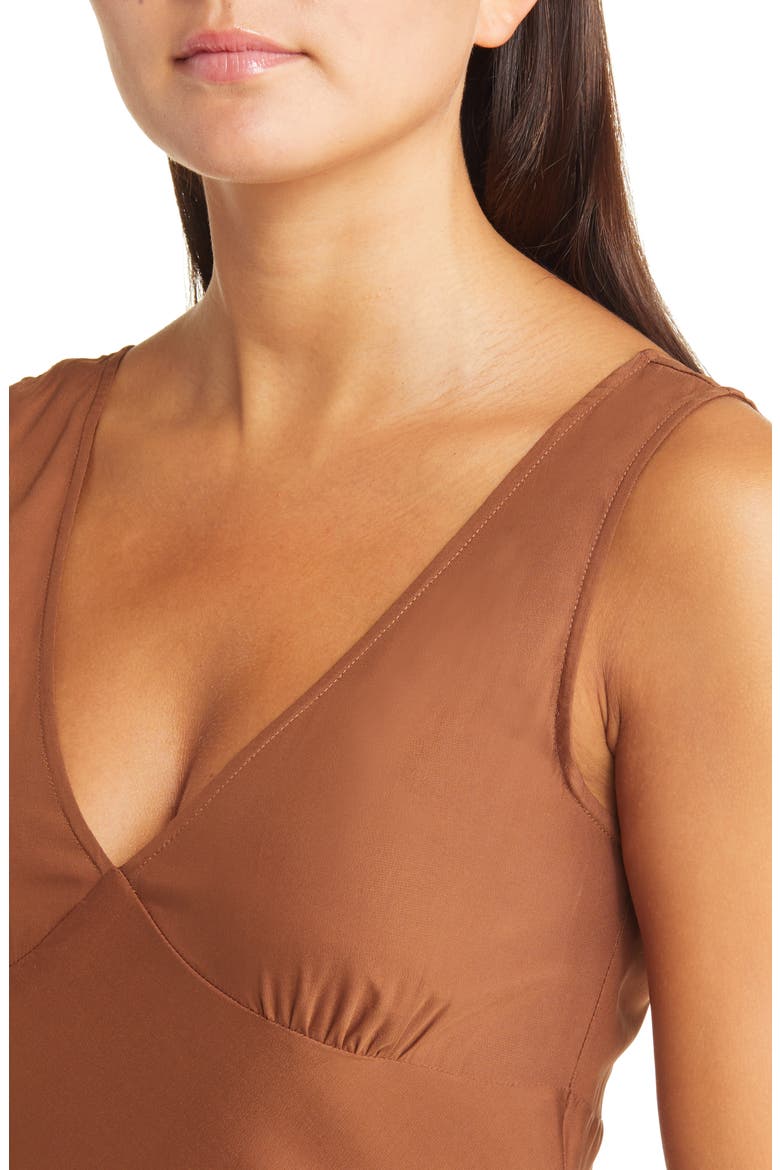 Beja Empire Waist Sleeveless Dress, Alternate, color, BROWN