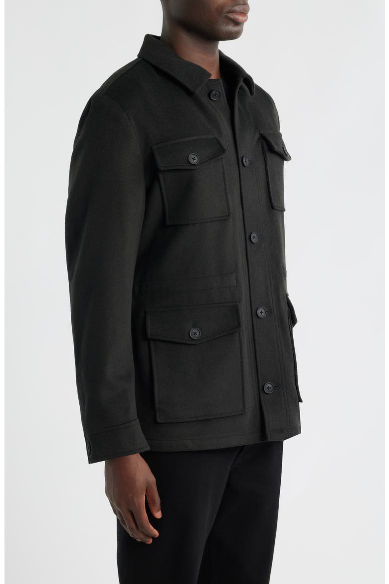 Felted Wool Blend Field Jacket, Alternate, color, DARK OLIVE