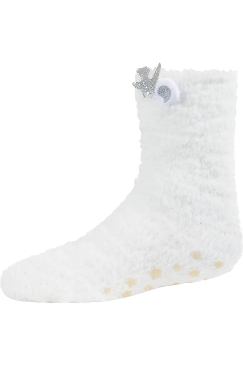 Polar Bear Fuzzy Mid-Cut Socks, Main, color, White
