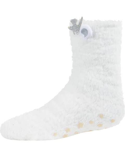 Polar Bear Fuzzy Mid-Cut Socks (Little Kid & Big Kid)