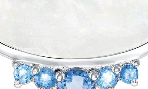 Simona Oval Mother-of-pearl & Semiprecious Stone Pendant Necklace In Blue