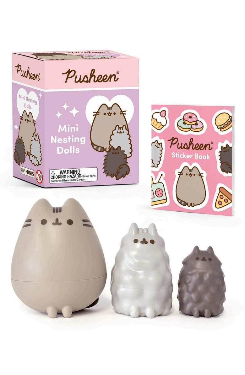 Hachette Books Pusheen Mini Nesting Dolls, Main, color, Multi Beige