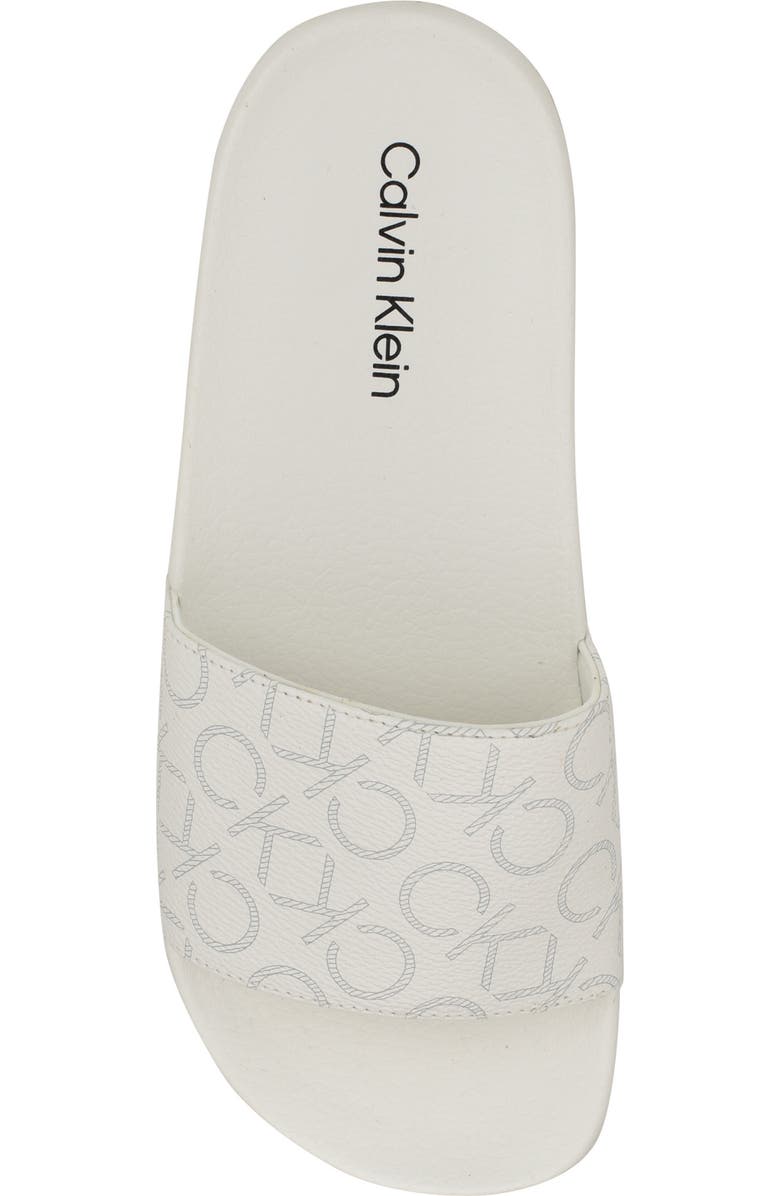 Calvin Klein Athens Slide Sandal, Alternate, color, White Logo
