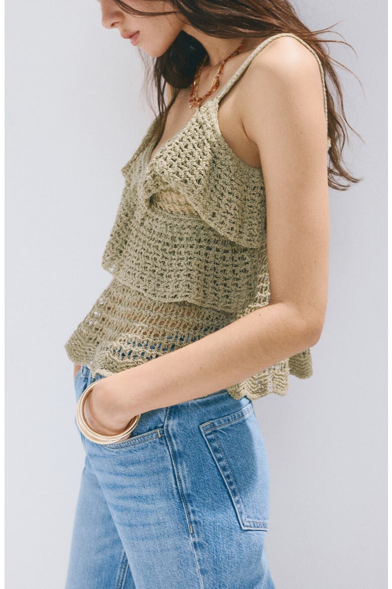 Limens Open Knit Tank, Alternate, color, PASTEL GREEN