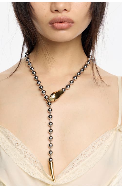 Bimba Y Lola Two-tone Snake Necklace In Metallic