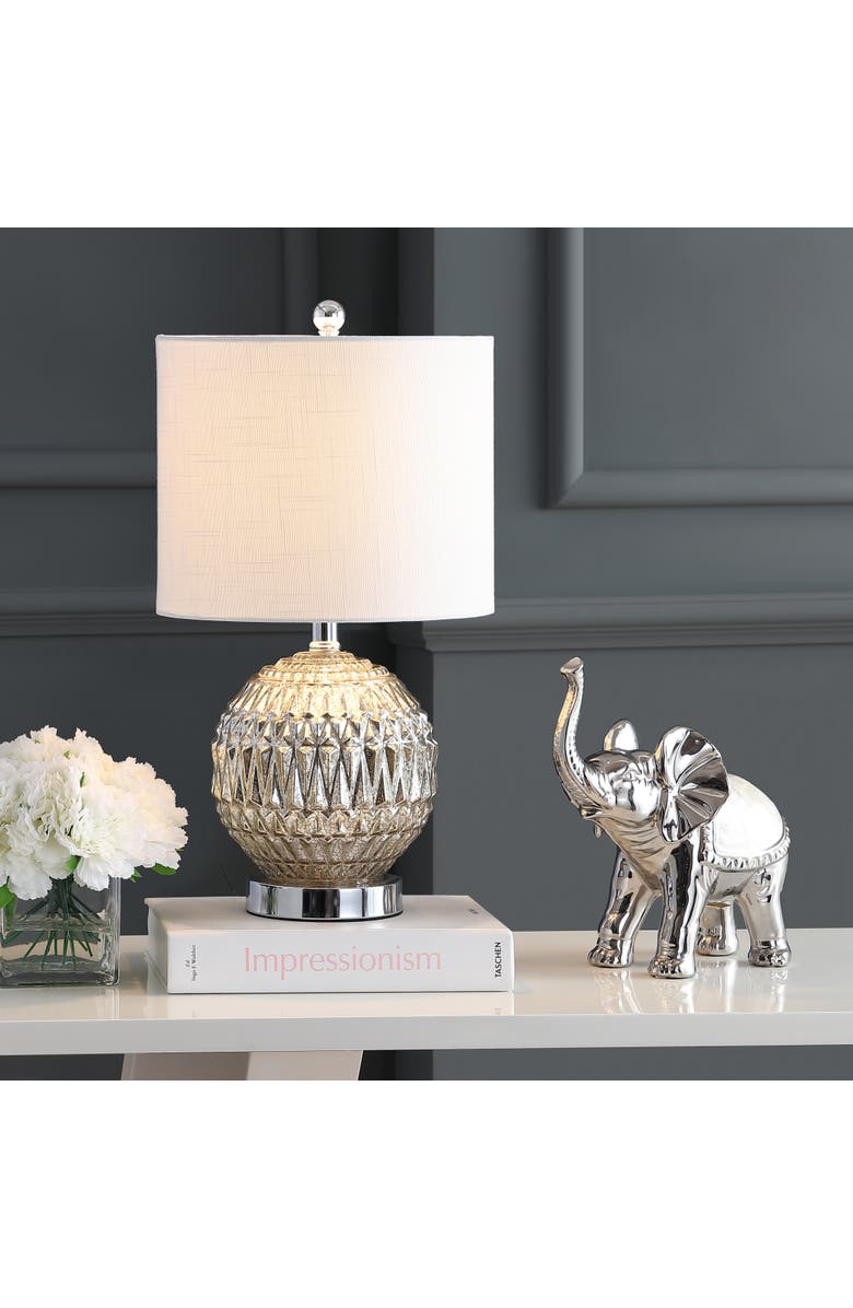 JONATHAN Y Krister Glass/Metal LED Table Lamp, Alternate, color, Silver