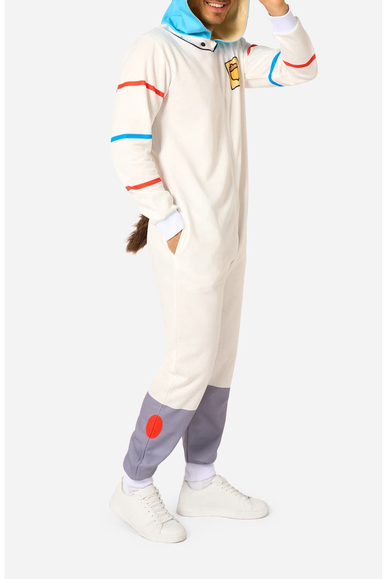 SpongeBob SquarePants™ Sandy Hooded Fleece Costume Jumpsuit, Main, color, WHITE