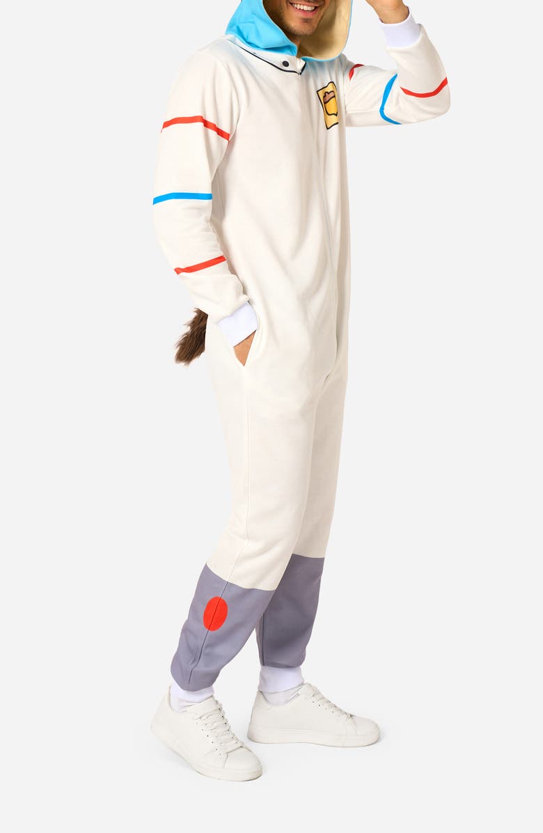 OppoSuits SpongeBob SquarePants<sup>™</sup> Sandy Hooded Fleece Costume Jumpsuit, Main, color, White