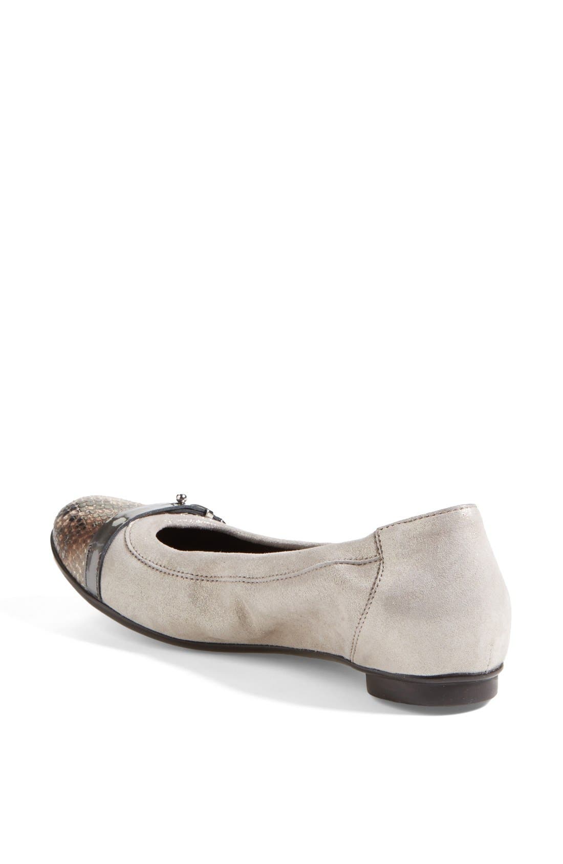 Attilio Giusti Leombruni 'Bella' Patent & Nappa Leather Ballet Flat, Alternate, color, TAUPE