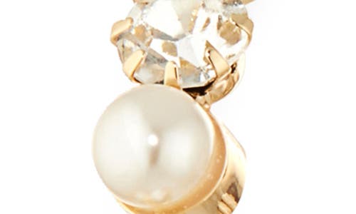 Tasha Faux Pearl & Crystal Hoop Earrings In Gold