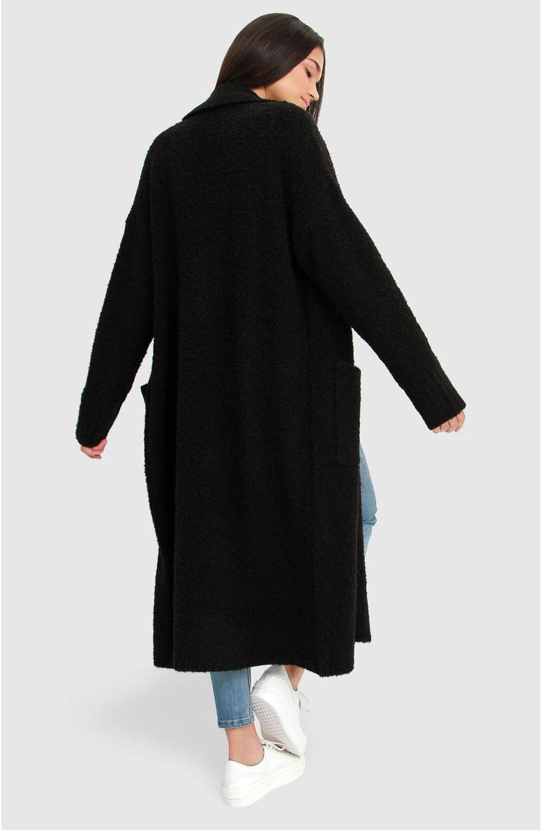 Belle & Bloom Born To Run Sustainable Sweater Coat, Alternate, color, Black