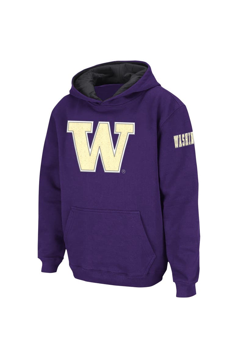 Youth Colosseum  Purple Washington Huskies Big Logo Pullover Hoodie, Alternate, color, Purple