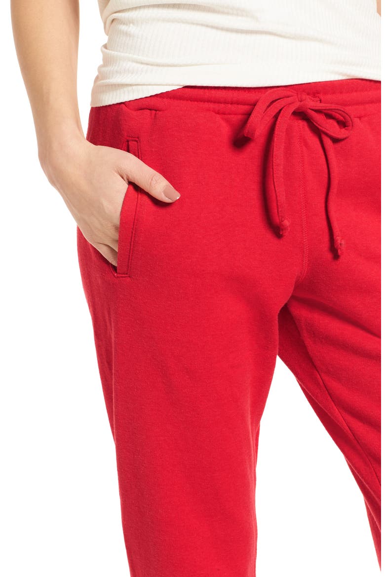 Cambridge Crop Sweatpants, Alternate, color, CHERRY