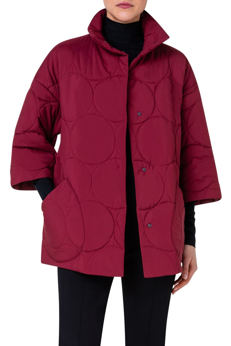Quilted Kimono Sleeve Jacket, Main, color, 068 GARNET