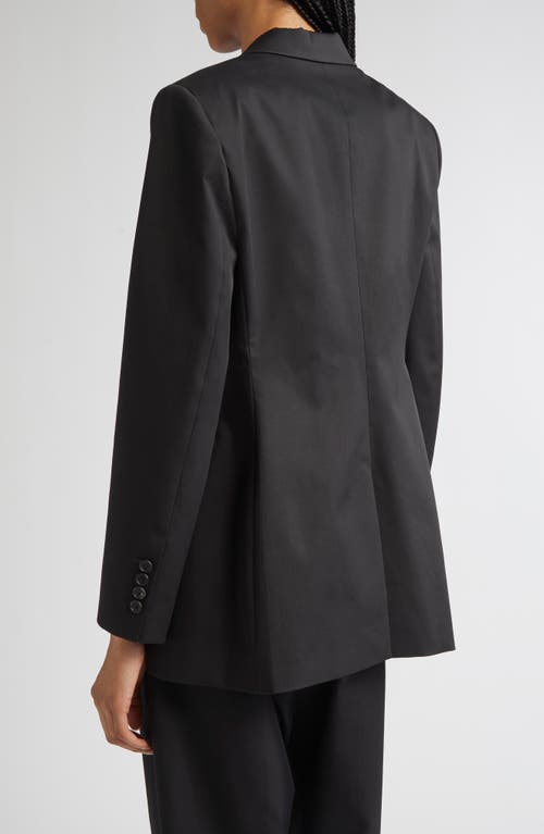 Partow Bow Cotton Stretch Twill Blazer In Black