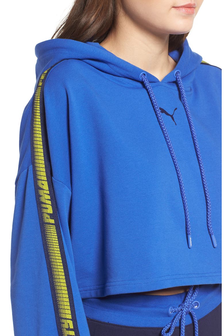 FENTY PUMA by Rihanna Hooded Crop Sweatshirt, Alternate, color, DAZZLING BLUE