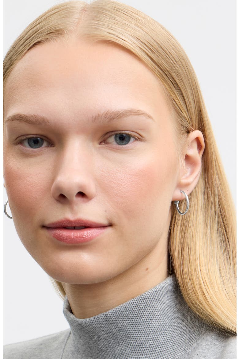 Small Core Hoop Earrings, Alternate, color, RHODIUM