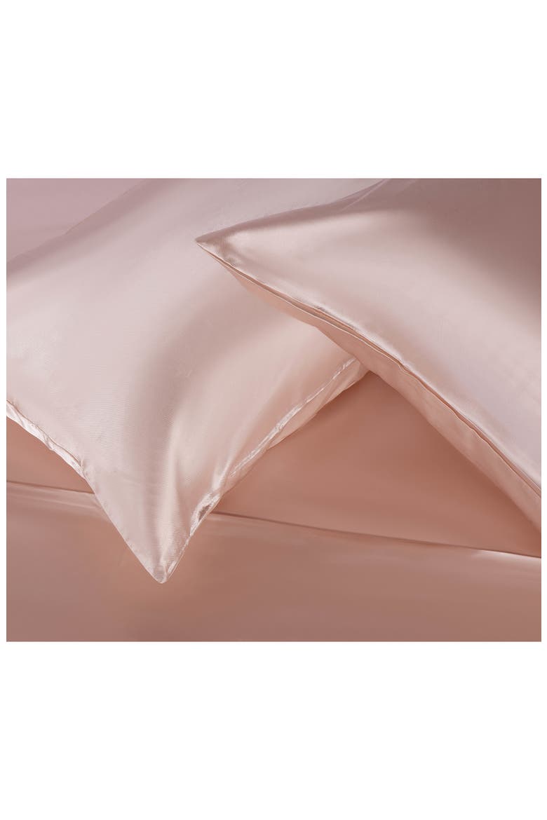 Set of 2 Elegance Satin Pillowcases, Alternate, color, ROSE GOLD