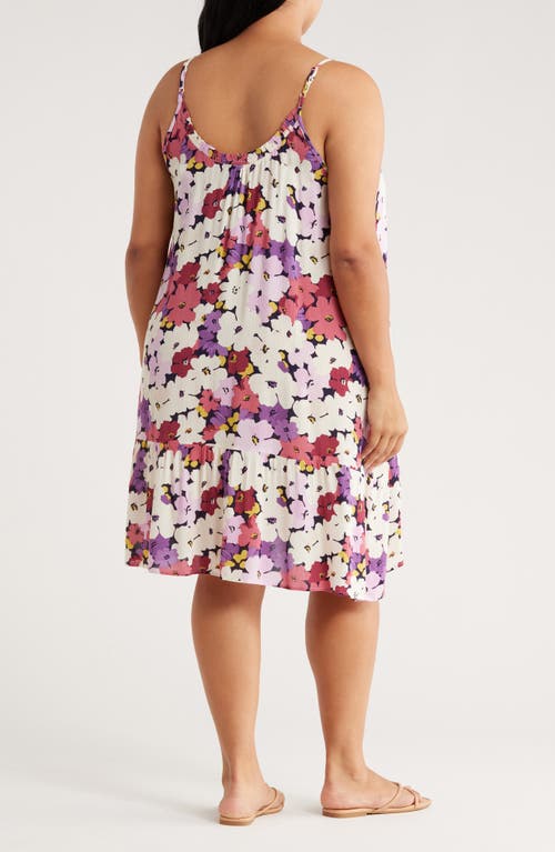 Bobeau Ruffle Neck Strappy Dress In Multi