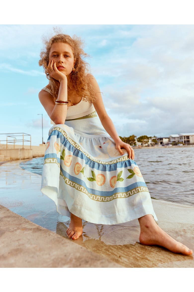 Swan Lake Tiered Maxi Skirt, Alternate, color, Light Blue