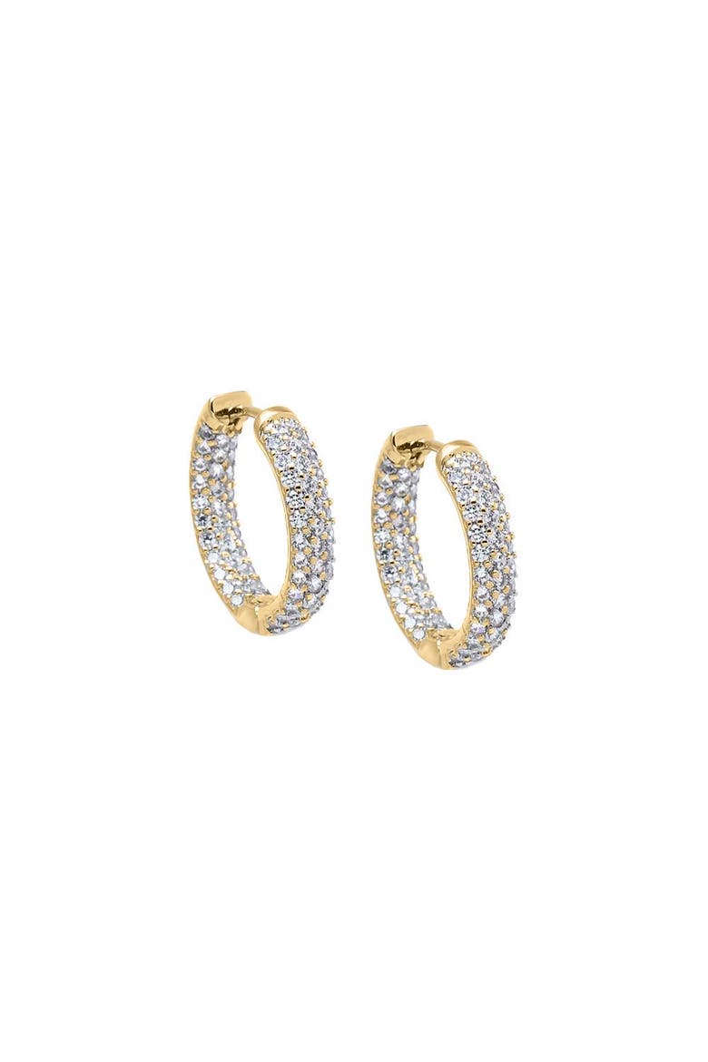 CZ Classic Pavé Hoop Earring, Main, color, Gold - 18 MM