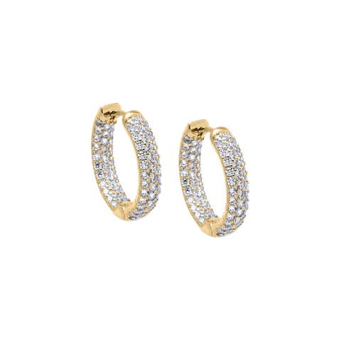 CZ Classic Pavé Hoop Earring