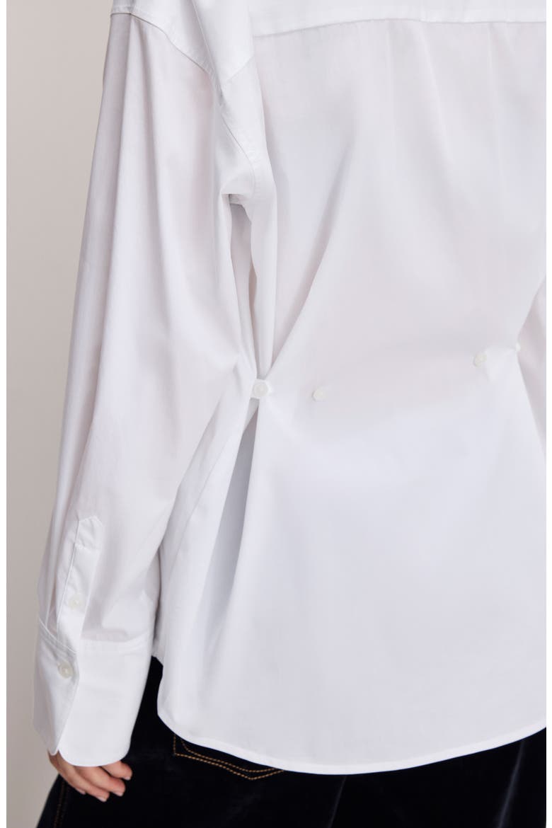 Oversize Cotton Poplin Button-Up Shirt, Alternate, color, WHITE001