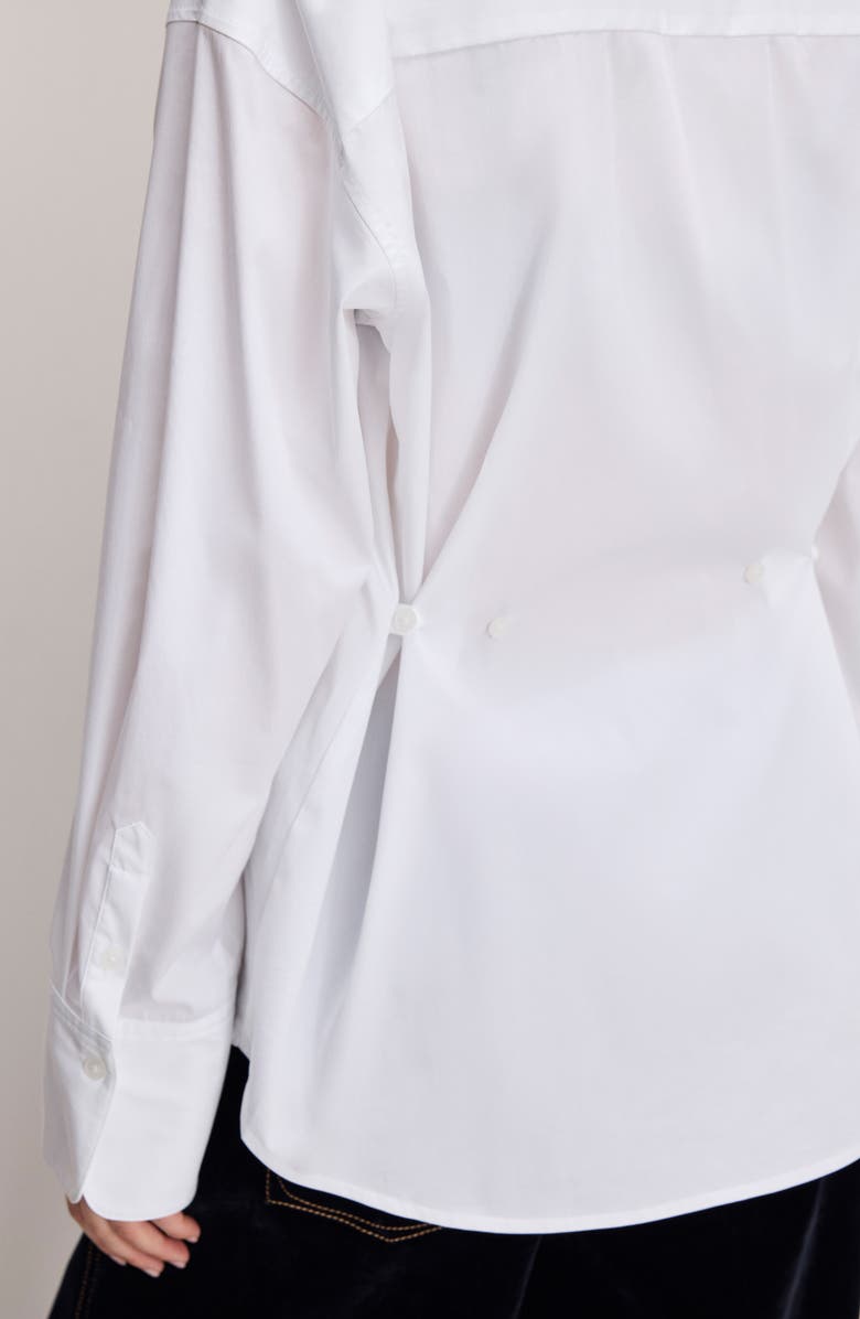 Good American Oversize Cotton Poplin Button-Up Shirt, Alternate, color, White001