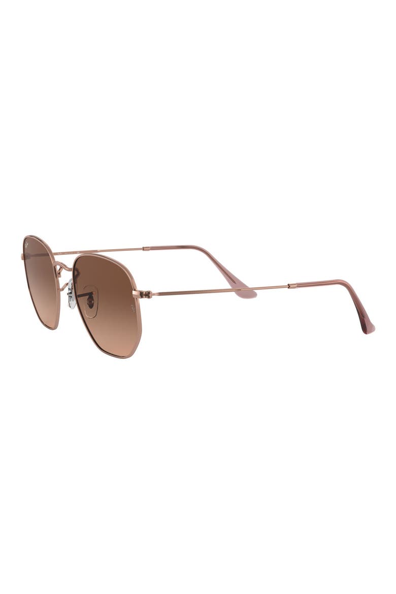 54mm Gradient Hexagonal Sunglasses, Alternate, color, COPPER
